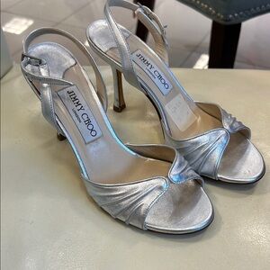 Jimmy Choo Metallic Silver Heels